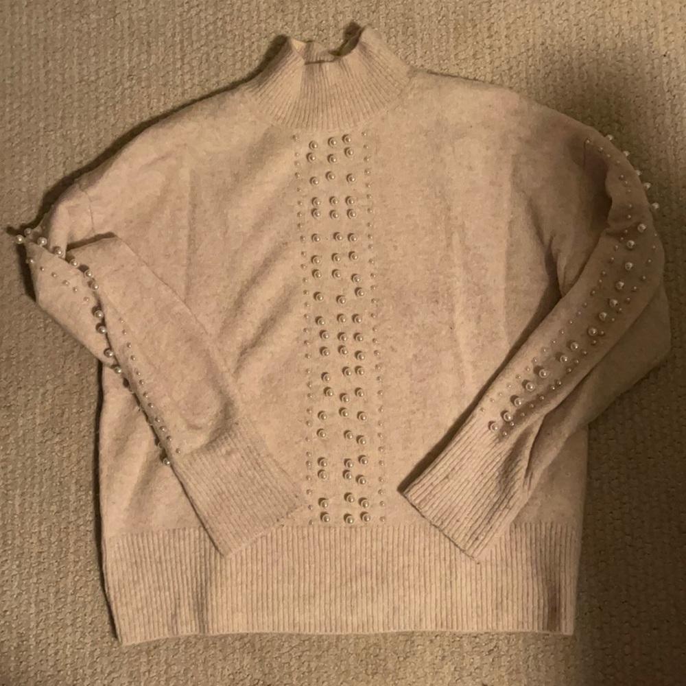 H and M beige pearl sweater